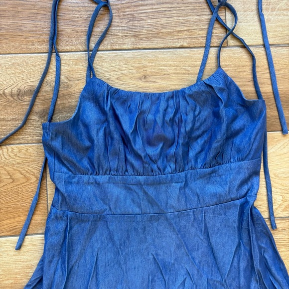 Blue Ruched Mini Dress - Picture 3 of 5